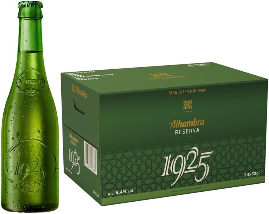 pack 24x33cl botellas cervezas alhambra reserva 1925