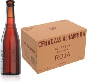 pack 24x33cl botella cerveza alhambra reserva roja